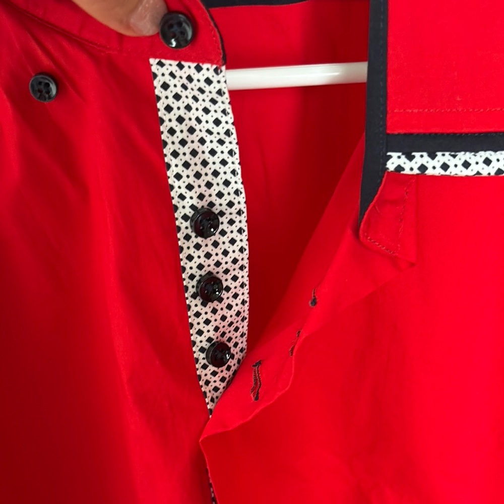 Red Men's Dress Shirt - Picture 3 of 5
